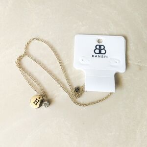 Bansri X Anthropologie H Initial Gold Monogram Necklace
